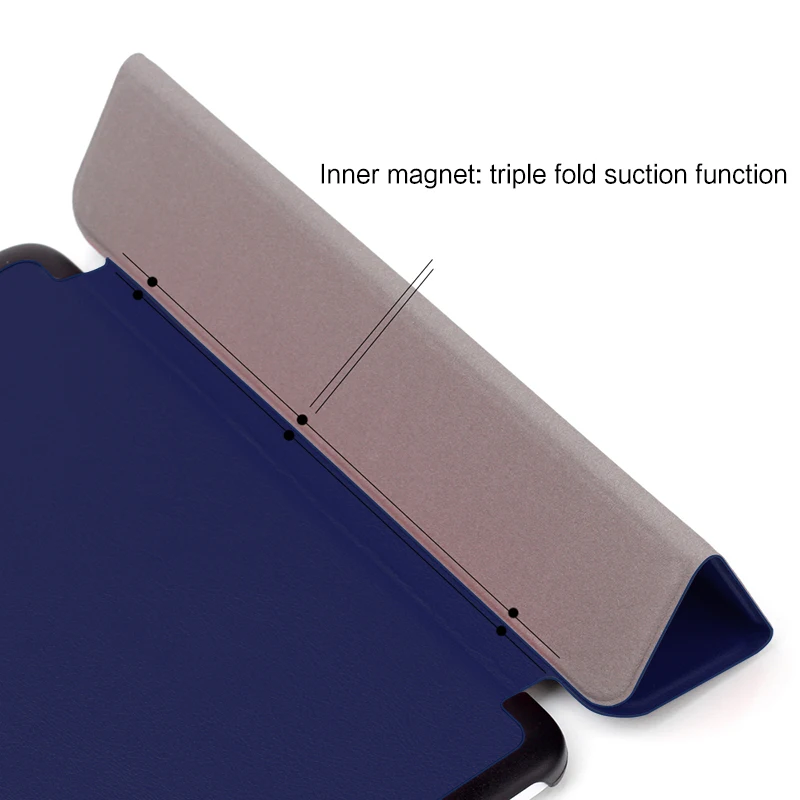 Premium PU Leather Tri-Folding Stand Magnetic Flip Tablet Cover Case