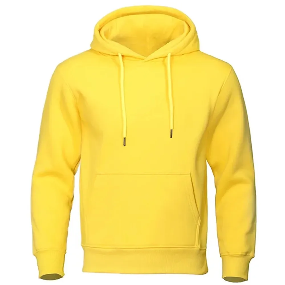 

Solid color men's hoodie for warmth, sporty and fashionable street wear, casual loose and breathable pullover
