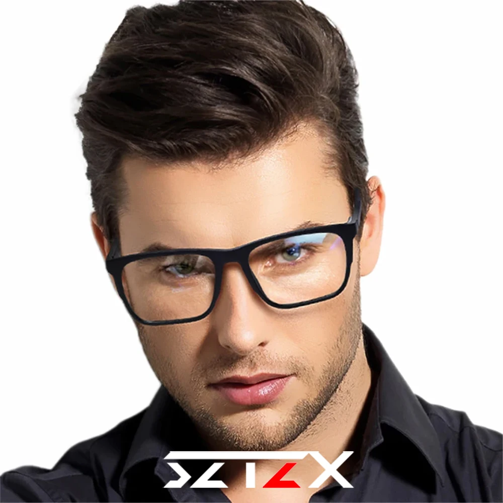 SZTZX Männer Mode Sport Lesebrille Anti Blau Licht Outdoor Photochrome Myopie Rezept Optische Gläser Großen Rahmen – Detail 6