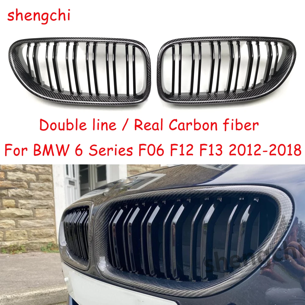 F06 F12 F13 Real Carbon Fiber Front Bumper Grill for BMW 6 Series F06 F12 F13 640i 650i M6 Replacement Grille 2012-2018