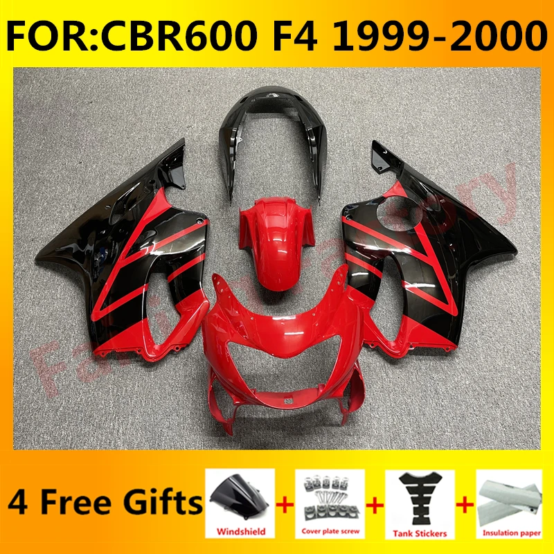 

Новый комплект обтекателей для мотоцикла ABS подходит для CBR600 F4 CBR 600 99 00 CBR600F4 1999 2000 детали кузова красного и черного цвета