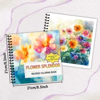 1pc, Floral Reverse Colouring Book, 30 sheets of 100gsm, Relaxing & Creative Lines ‘All You Need Is A Pen Book’ Birthday Gift 2