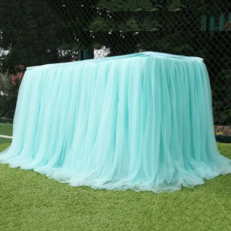 100x80cm Table Skirts Birthday Tulle Table Skirting Wedding Party Tutu Tulle Cloth Baby Shower Wedding Party Home Decor