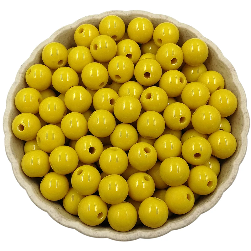 Set of 40 Solid Color 8mm Round Beads