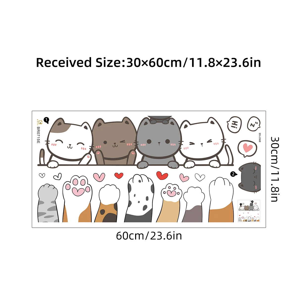 Cartoon Cute Cat Claw Kids Room Door Wall Decals Bedroom Decoration Baby Nursery Home Decor Background 1Pc wall stickers luminous wall stickers vinyl decal stickers children room decoration