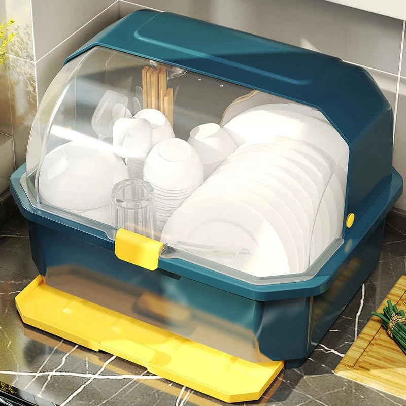 

New-Bowl And Chopsticks Box Bowl Drain Rack Kitchen Holder With Lid Dish Rack Plastic Cupboard Plastic Storage Box