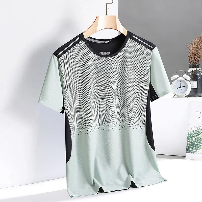 Camiseta De Mezcla De Lino Para Hombre - Manga Corta, Secado Rápido, Ligera Y Transpirable
