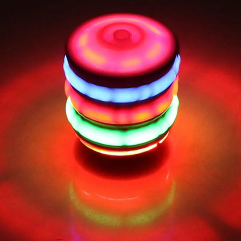 Spinning Top Flash LED Light Laser Music Gyroscope Children's Wood Luminous Hand Spiner Classic Toys