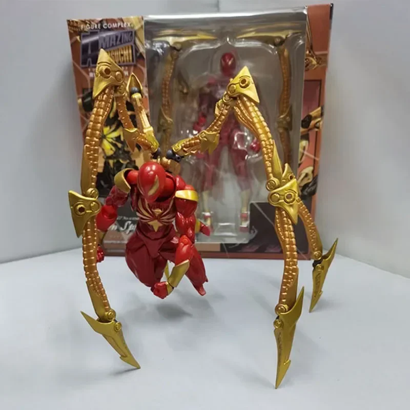 Revoltech 14cm Iron Spider-Man Action Figure Toy Gift Set