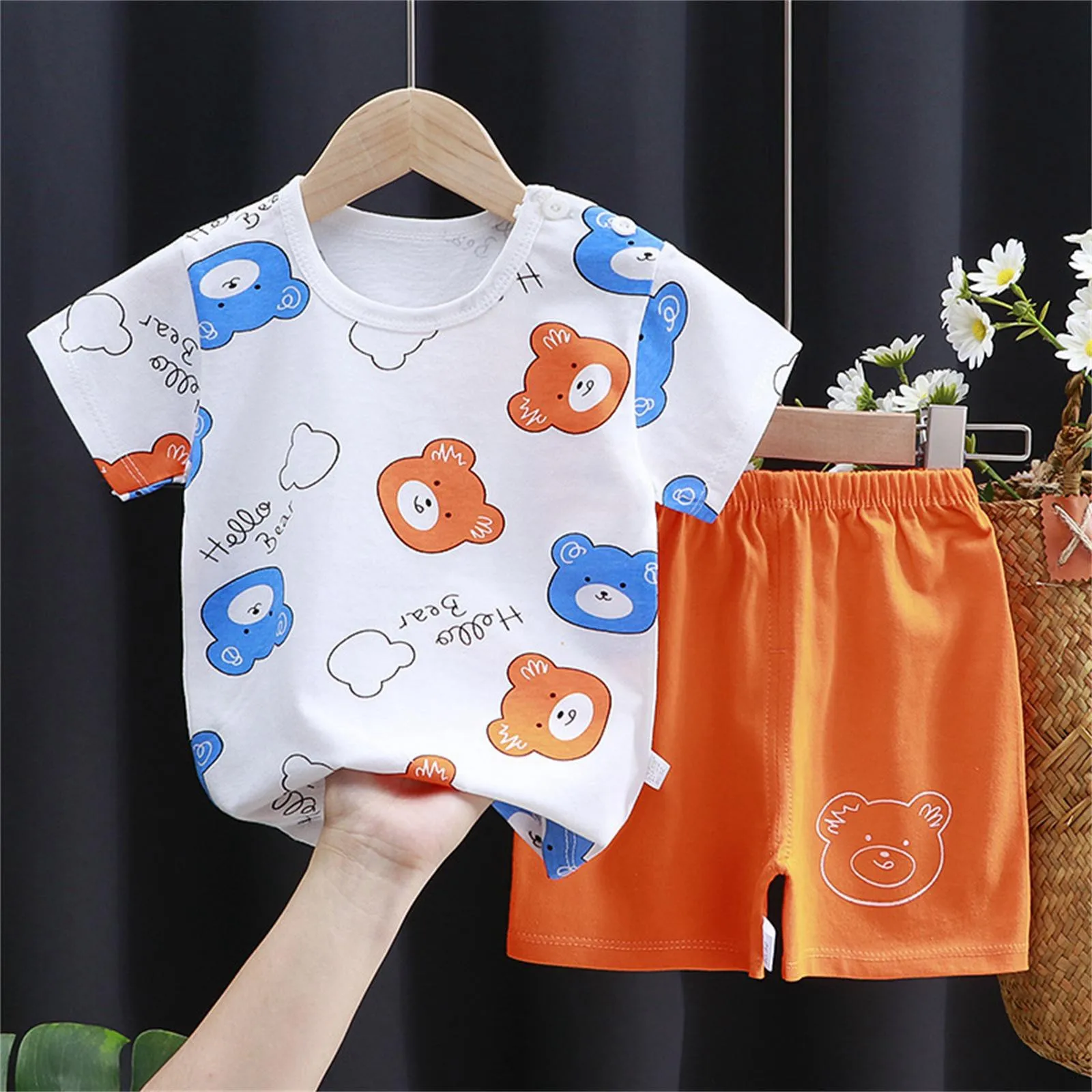 

Summer Baby Boy Clothes Kids Short Sleeve Clothes 2pc Set Tshirts Toddler Cotton Tops +Pants Suit Boy Tracksuit Outfits 2024