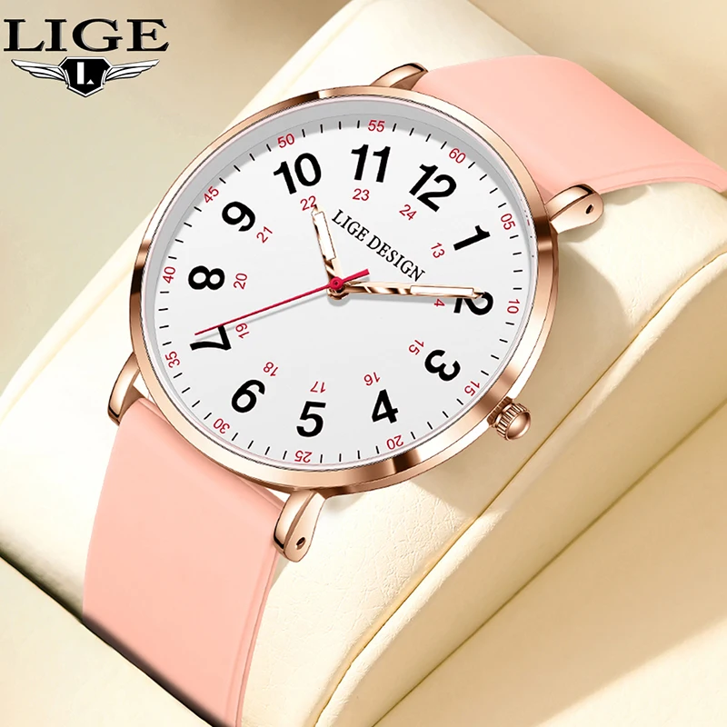 2025 New LIGE Creative Women Watch Fashion Silicone Quartz Watches For Women Sport Waterproof Women's Bracelet Watch Reloj Mujer