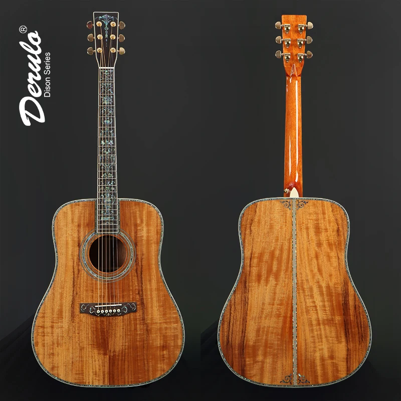 

Derulo Acoustic guitar 41inch High Quality Folk guitar 20 Frets ALL Cocoa pineapple Body Mahogany Neck Nature Custom Shop