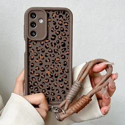 Leopard Print Lanyard Case - Elegant and Durable Design - Galaxy M54 (J134 - CoffeeSS)