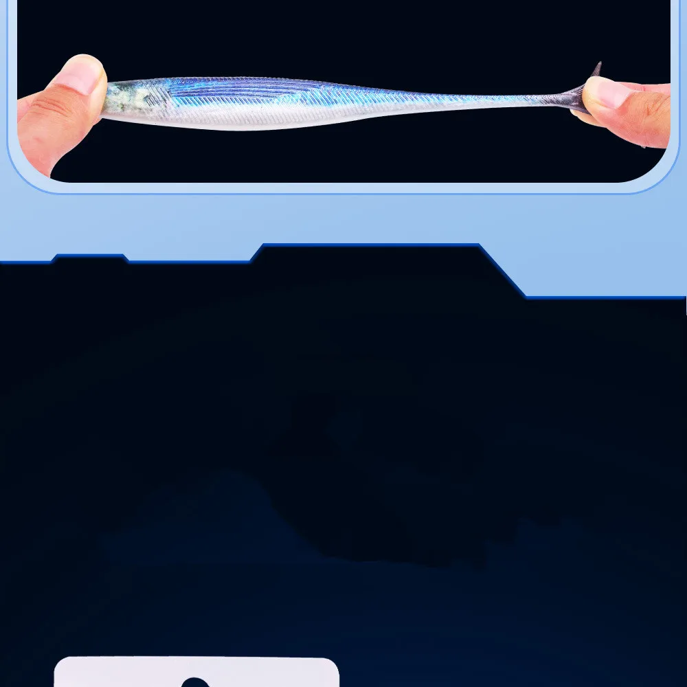 Angelköder Makrele Weichköder 12,5 cm 16 cm 3D-Druck Fisch Blau PVC Kunstköder Scherenschwanz Lot 2 Stück AUSVERKAUF – Detail 6
