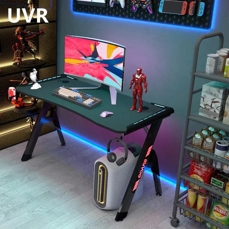 UVR E-sports Desk Desktop Computer Desk with RGB Lights Furniture for Home Office