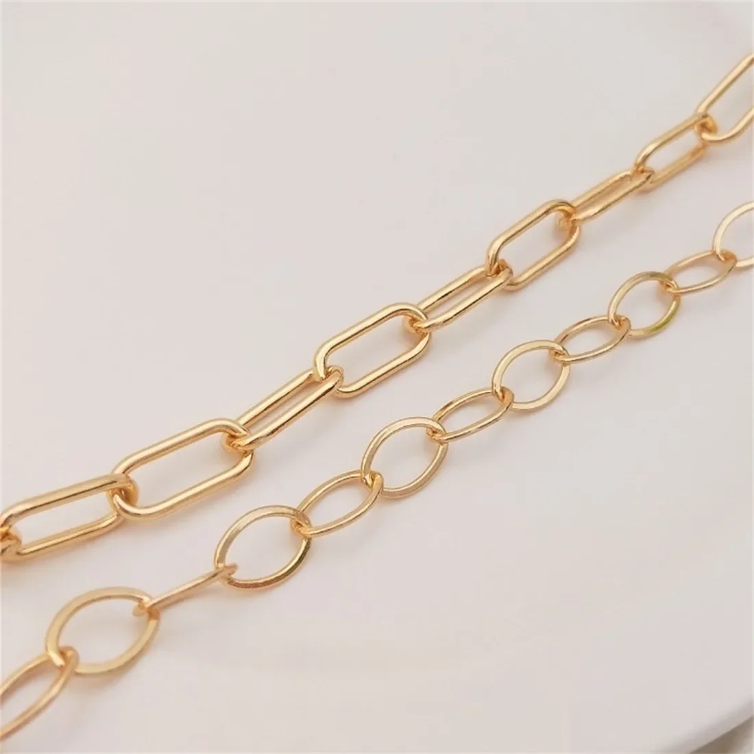 

14K Gold Wrapped European American Style Thick Chain Rugged Popular Handmade Loose Chain DIY Bracelet Necklace Material B631