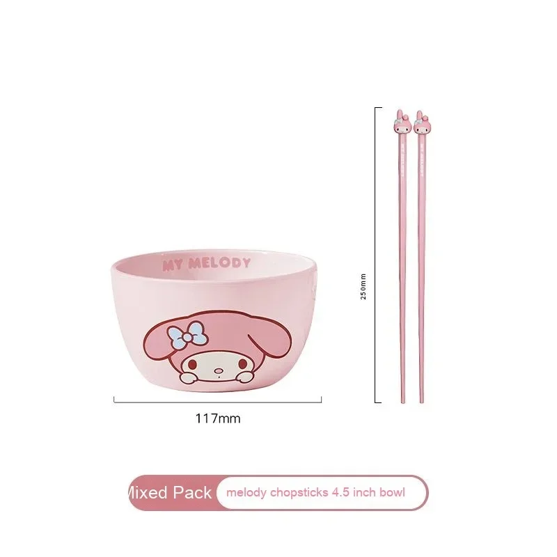 thumbnail image 1 of Sanrio Tableware Cinnamoroll Bowl Spoon Plate Cartoon Kawaii Ceramic Tableware Kitchen Utensil Food Storage Set Household Gifts, 1 of 5
