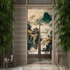 ChineseInk Landscape Painting Door Curtain Japanese Style Dining Kitchen Partition Curtain Drape Entrance Hanging Half-Curtain 1