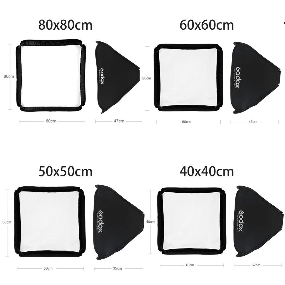 Photography Softbox Godox 40x40cm 50x50cm 60x60cm 80x80cm Foldable