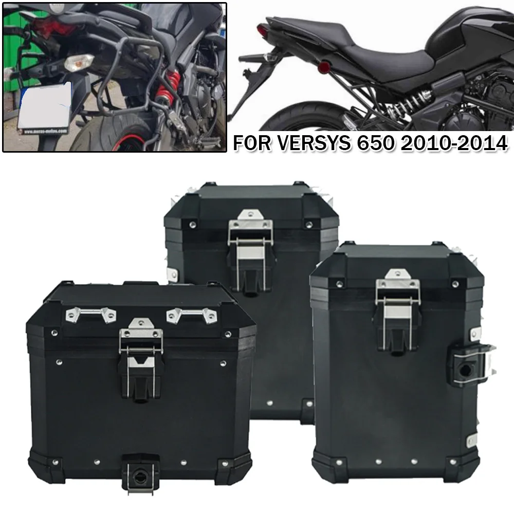 

Motorcycle Side Pannier Top Case Side-Boxes Tailbox Rear Trunk For Kawasaki Versys 650 2010-2014 Versys650 Luggage Rack Bracket