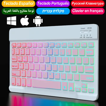 Bluetooth Backlit 10 Inch Portable Ultra-Thin Keyboard For Samsung / Apple Device 1