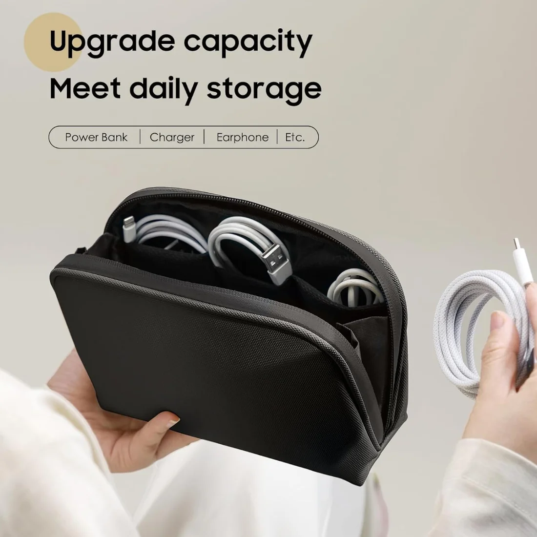 Travel Electronics Organizer Power Bank Pouch Electronics Gadgets Accessorie Case thumbnail 10