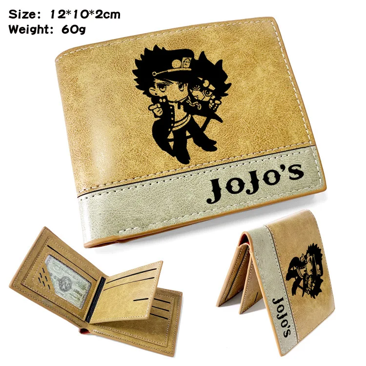 Cartera de Anime JoJo Bizarre Adventure, monedero caqui, tarjetero, hombre o mujer