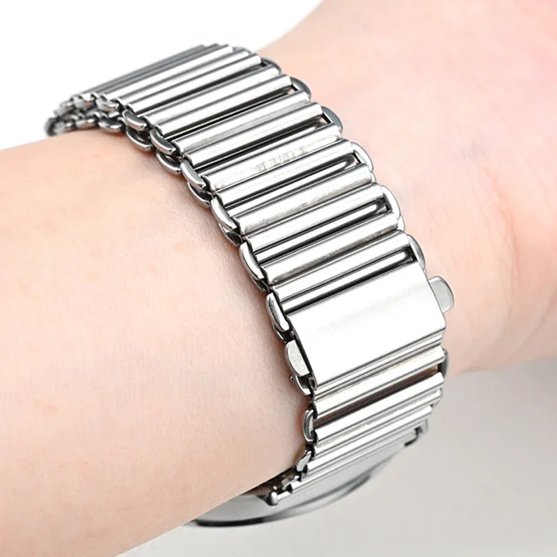 Sleek Stainless Steel Quick Release Watch Strap - Fashionable Metal Replacement Bracelet