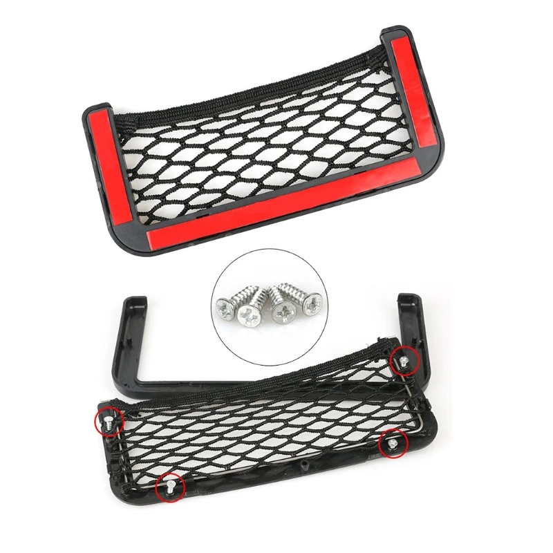 Black Net Car String Adhesive Frame Mesh Netting Chart Pocket Bus Backrest Rear Cargo Net Framed Stretch Mesh