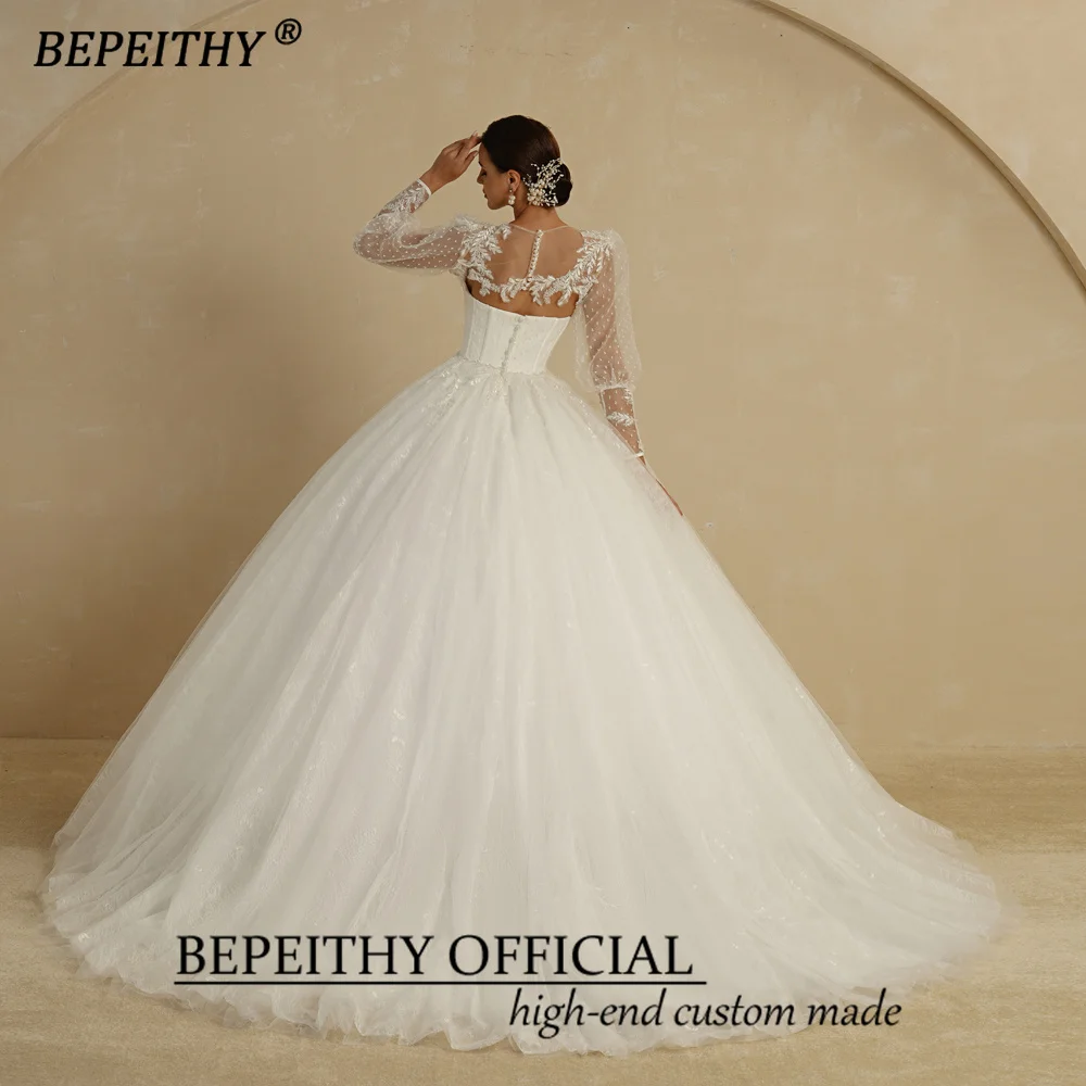 BEPEITHY Customized Princess Wedding Dresses 2022 For Women Sweetheart Ball Gown Bridal Dress With Jacket Court Train Vestidos 2