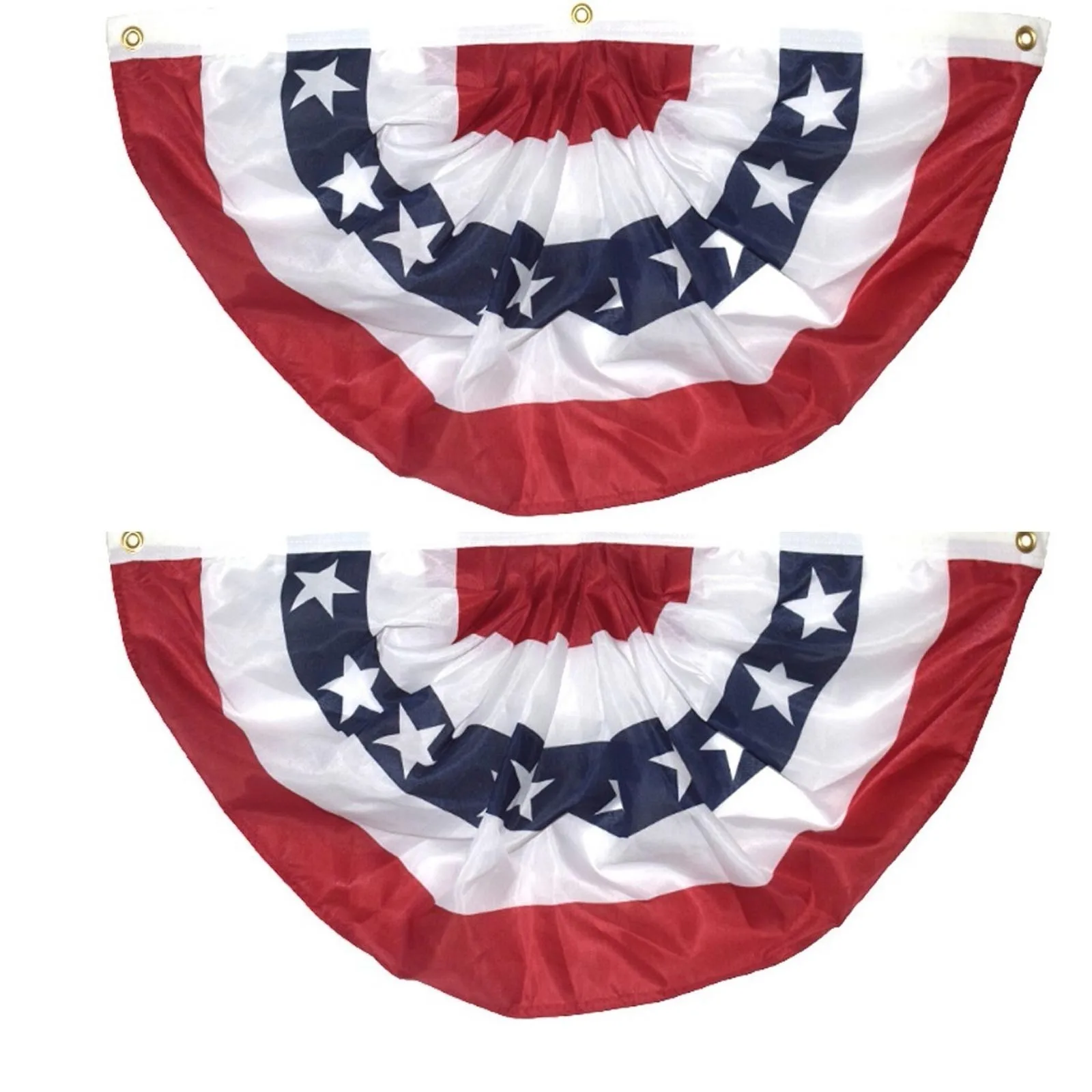 2pcs 45*90cm Printed Stripes Stars Usa Pleated Fan Bunting Half Banner Flag For July 4th Independence Day Decoration 1