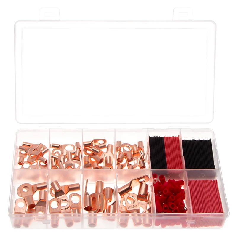 Copper Wire Terminal Connector, Heavy Duty Battery Closed End Tube Ring