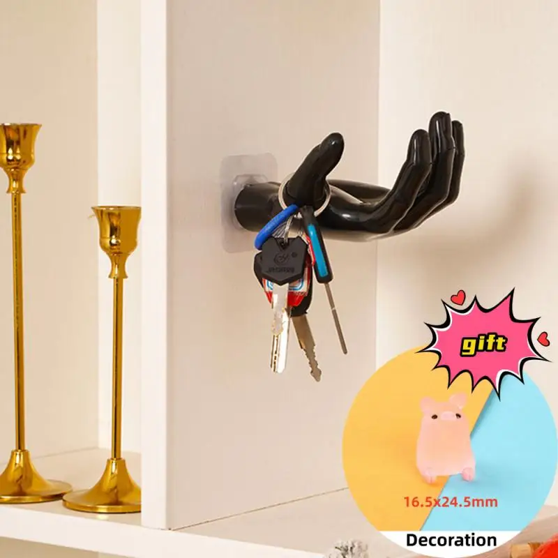 

Hanger Hook Solid Color Wall Hanger Unique Creative Hand Shape Storage Resin Hand Design Wall Storage Key Hook Bathroom Rack