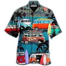  2023 Locomotive Hawaiian Men's Shirt Casual Chemises Homme Summer Fashion Mechanical Cool Short Sleeve Collar Tops Designer 
