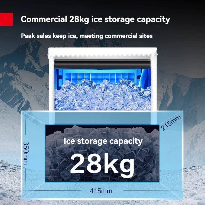 Commercial Ice Maker Ice Machine Large and Small Automatic Cube Milk Tea Shop KTV Large