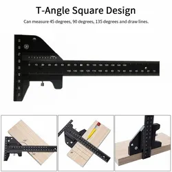 Règle coulissante en alliage d'aluminium, outil de menuiserie, jauge de profondeur, outils de mesure de traçage t square, jauge de marquage 