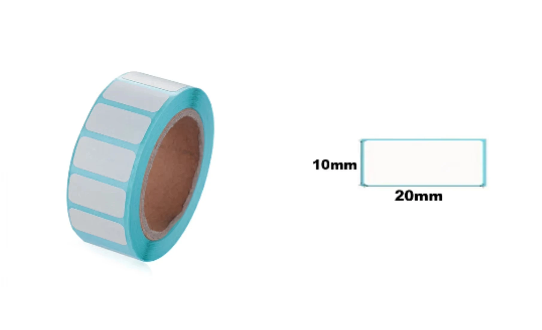 1000Pcs W20xH10mm 흰색 배송용 열전사 라벨 종이 롤 스티커 비즈니스 홈 바코드 등을 위한 카본 밴드 없음