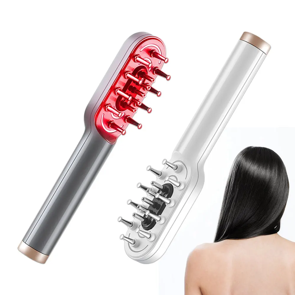 

NEW RF Laser Hair Growth Massage Comb Anti Hair Loss Therapy Essential Oil Comb Infrared Red Light EMS Scalp Massager Hair Brush