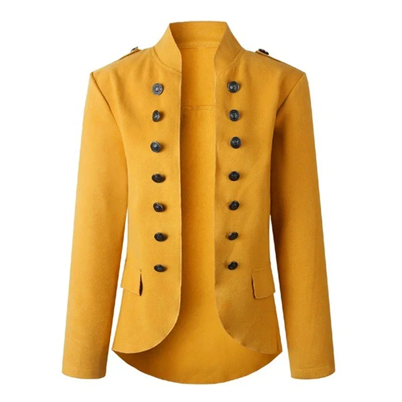 Women Jackets Blazer New 2023 Long Sleeve Row Buckle Yellow Slim Small Suit Femme Hot Style Loose Coat Red Pattern Mujer Suit