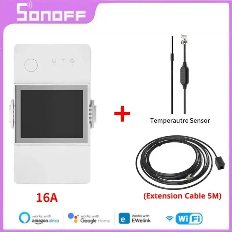 

SONOFF TH Elite 16A/20A WiFi Smart Switch LCD Display Temperature And Humidity Monitoring Switch Smart Home Automation Module