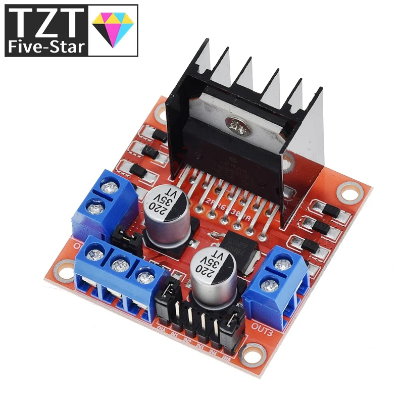 TZT 1/3 Stück Dual H-Brücke DC Schrittmotor-Steuerplatine Modul L298N