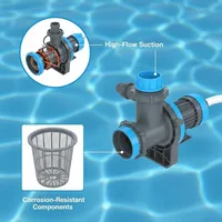 Piscine hors sol avec skimmer suspendu et pompe intégrée pour les familles – structure en acier avec revêtement en PVC – installation et entretien faciles 6