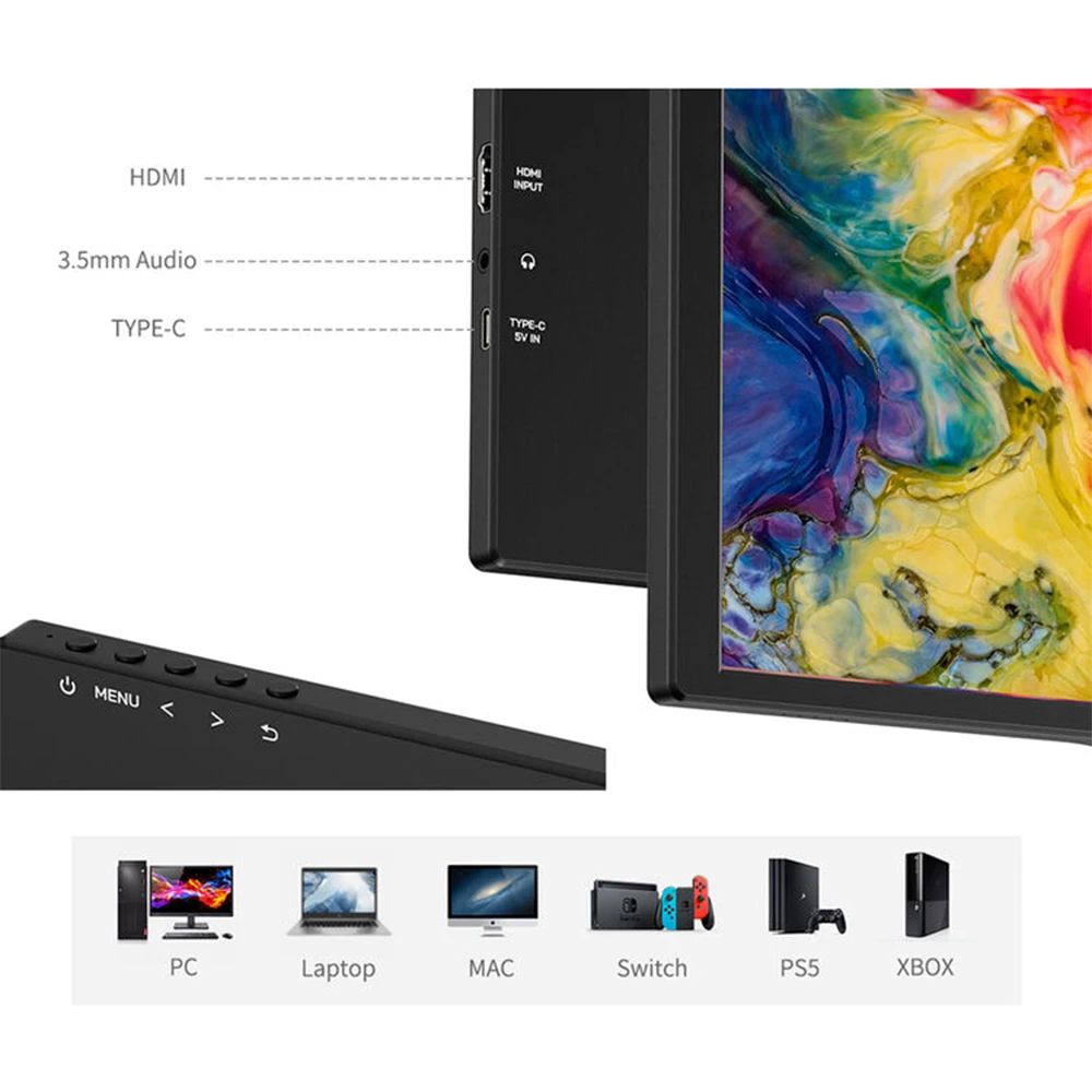 FEELWORLD D10 10.1인치 350cd 휴대용 외장 모니터 터치 FHD1920x1200 USB-C HDMI 호환