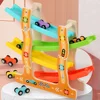 Wooden Ramp Racing Toddler Toy Car Set Montessori Educational Toy Game Mini Inertia Slide Roller Coaster Racing 4