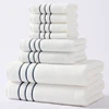 6/8PCS Bath Towel Set Adult Bathroom Cotton Super Absorbent 2 Wash Towel 2 Hand Towel 2 Bath Towel Hotel Spa Beauty Salon Grey 1