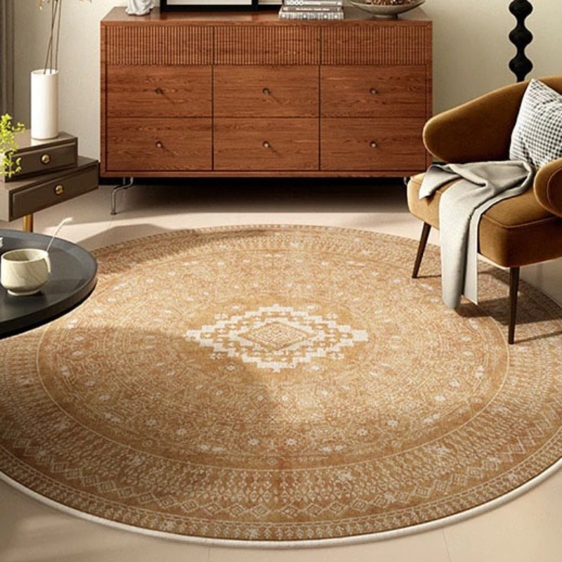 Round Living Room Carpet Creative Fashion Plaid Print Bedroom Rug Modern Simple Style Home Decoration Coffee Table Mats 러그 Tapis