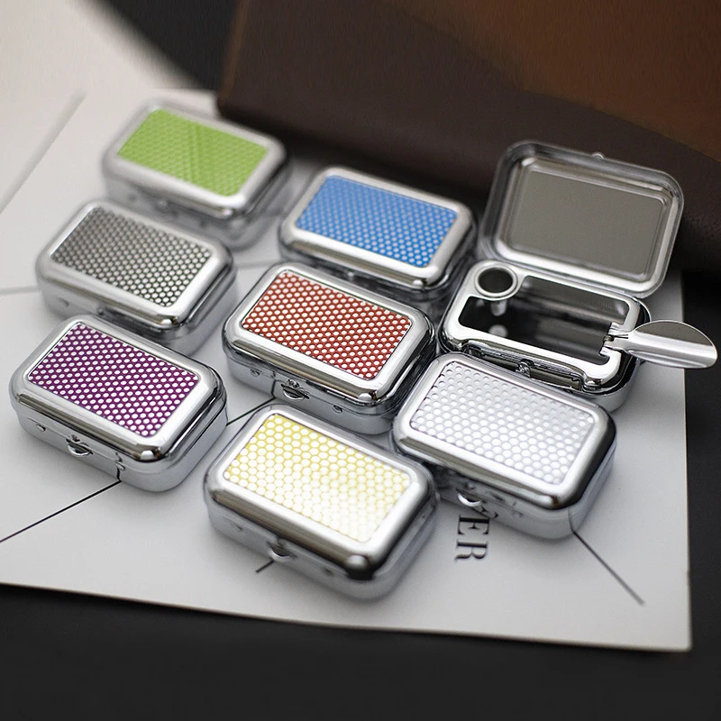 Portable ashtray Mini Portable Pocket Ashtray Creative Personalized Trendy Fashionable Outdoor Travel Carry-On Lid Ashtray