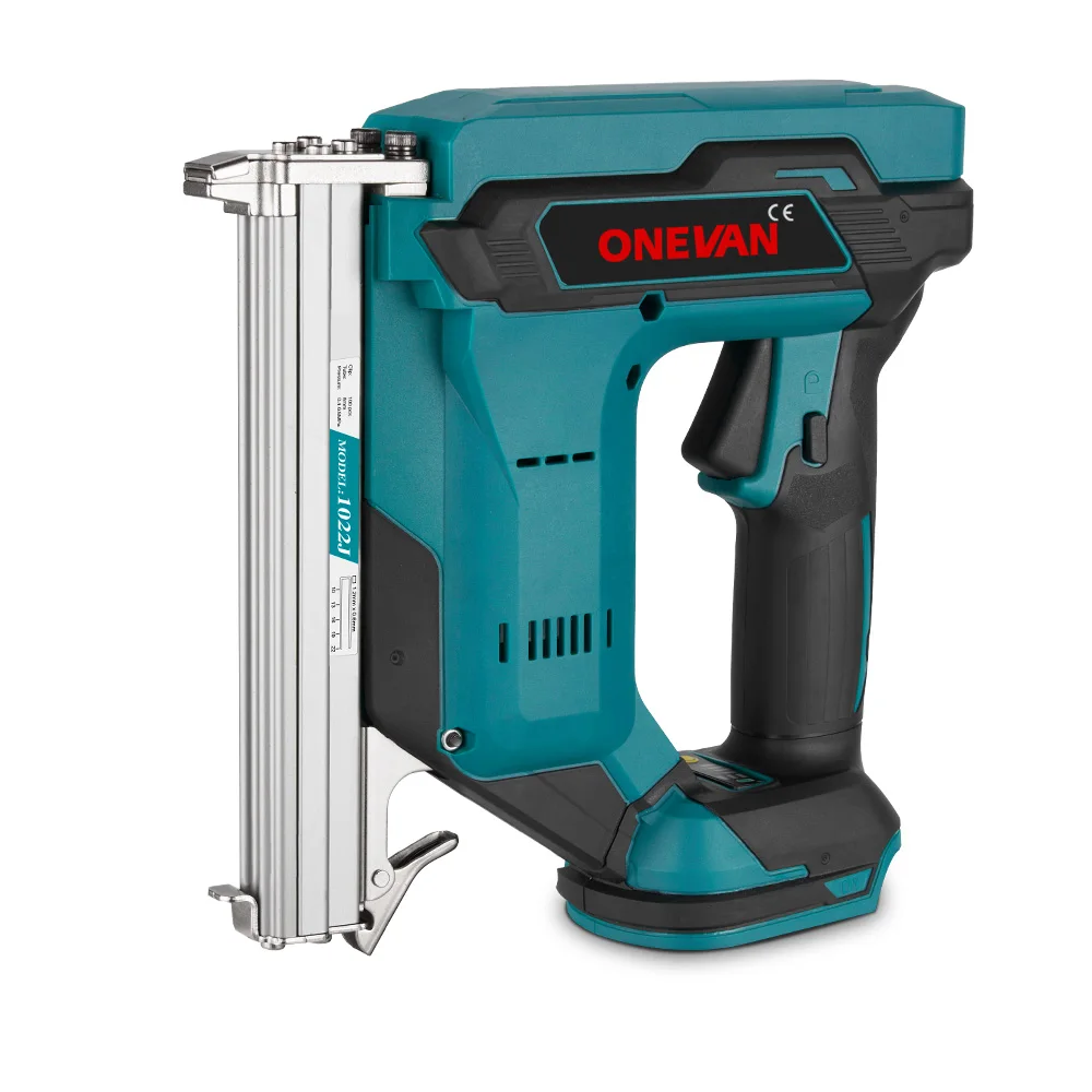 ONEVAN Brushless Electric Nail Gun 1022J Cordless Stapler Framing Nailer Tacker Furniture Power Tool For Makita 18V Battery Pin