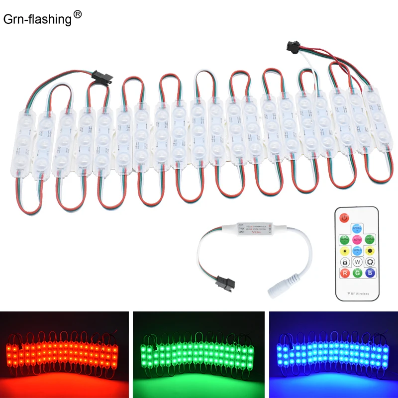 

DC12V LED Module SMD 5050 Advertisement Light Wireless Remote Control RGB Colorful Sign Billboard Lights