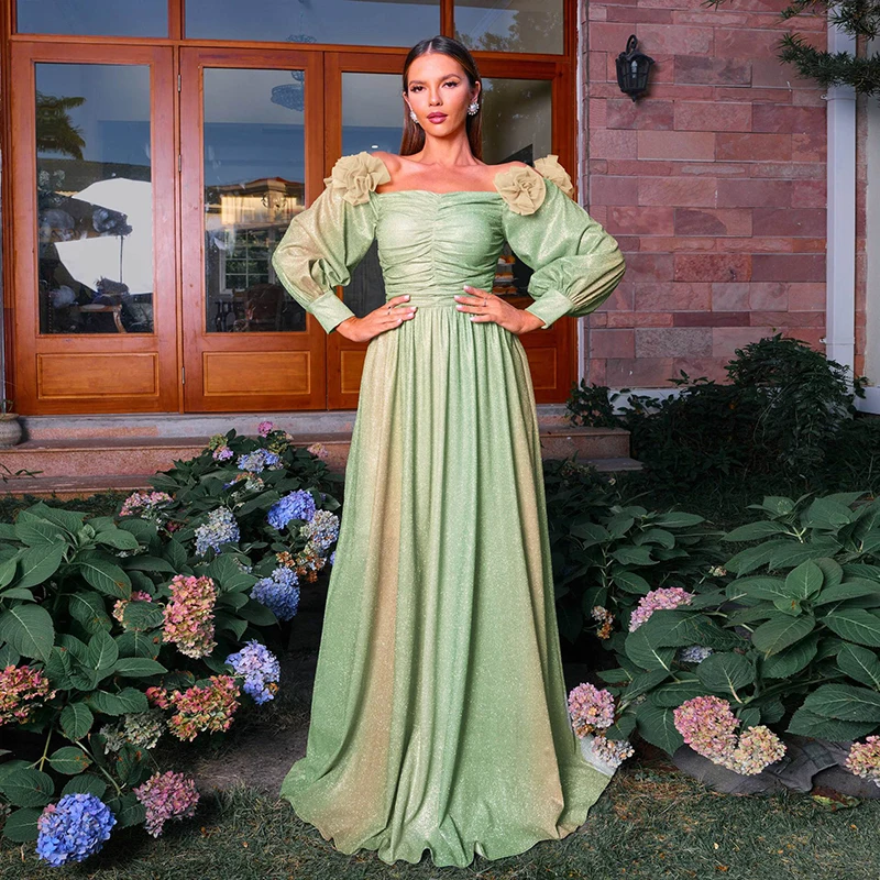 

Женская одежда 2024, сексуальное элегантное женское платье с открытыми плечами и рукавами-фонариками, лоскутное Коктейльное Платье макси с цветочным принтом для выпускного вечера